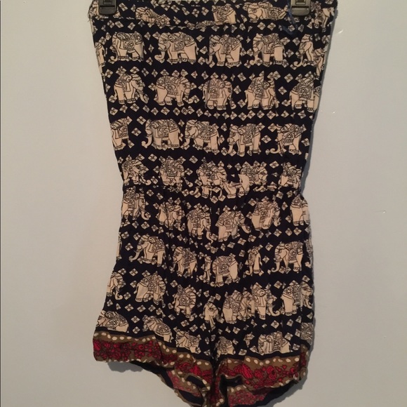 Elephant print tube top romper - Picture 4 of 4